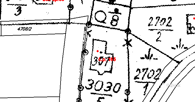 Chodská Lhota 165 na parcele st. 307 v KÚ Chodská Lhota, Katastrální mapa