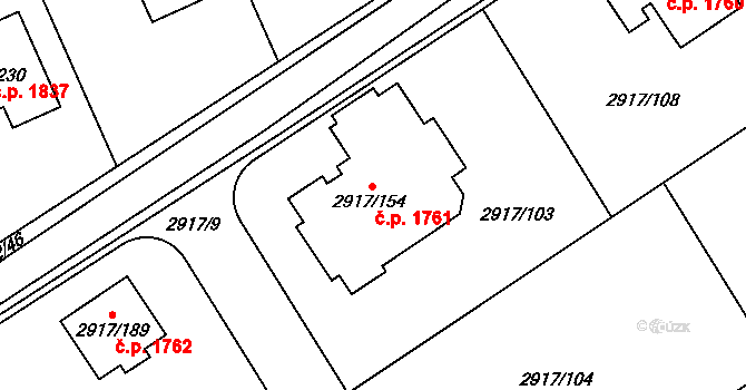 Černošice 1761 na parcele st. 2917/154 v KÚ Černošice, Katastrální mapa