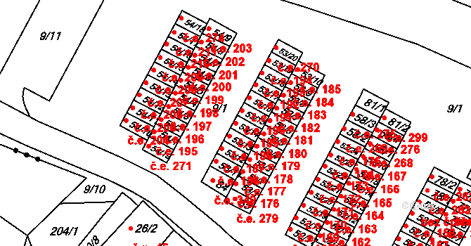 Chanov 189, Obrnice na parcele st. 53/14 v KÚ Chanov, Katastrální mapa