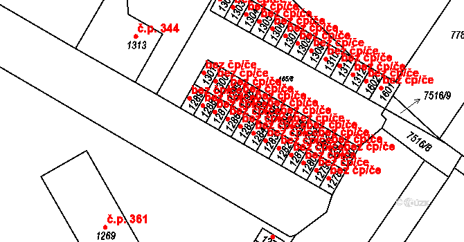 Telč 39676196 na parcele st. 1286 v KÚ Telč, Katastrální mapa