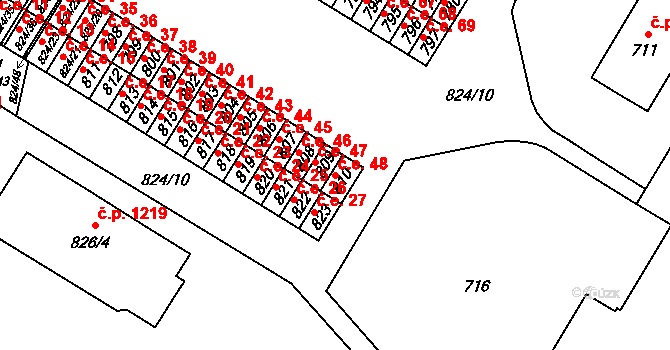Šumbark 48, Havířov na parcele st. 810 v KÚ Šumbark, Katastrální mapa