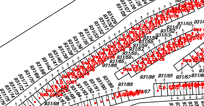 Louny 46248196 na parcele st. 931/33 v KÚ Louny, Katastrální mapa