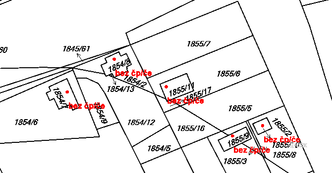 Šenov u Nového Jičína 48841196 na parcele st. 1855/11 v KÚ Šenov u Nového Jičína, Katastrální mapa