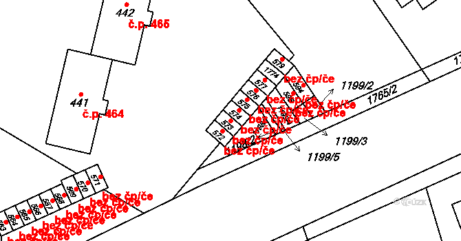 Bílovice 48916196 na parcele st. 573 v KÚ Bílovice u Uherského Hradiště, Katastrální mapa