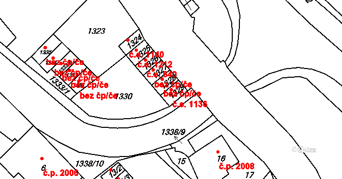 Chomutov 1136 na parcele st. 1329 v KÚ Chomutov II, Katastrální mapa