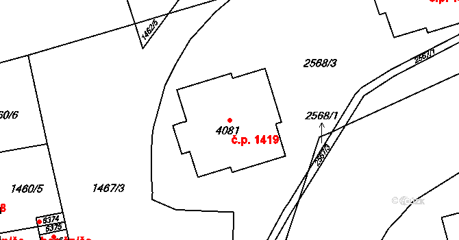 Beroun-Město 1419, Beroun na parcele st. 4081 v KÚ Beroun, Katastrální mapa