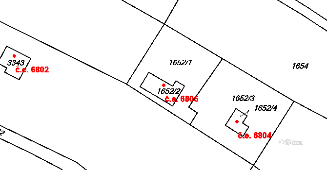 Kamenice nad Lipou 6805 na parcele st. 1652/2 v KÚ Kamenice nad Lipou, Katastrální mapa