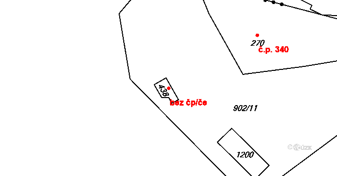 Ostružná 89104196 na parcele st. 438 v KÚ Ostružná, Katastrální mapa