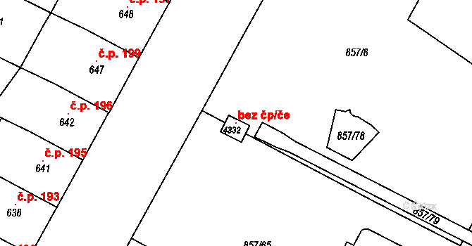 Jičín 98587196 na parcele st. 4332 v KÚ Jičín, Katastrální mapa