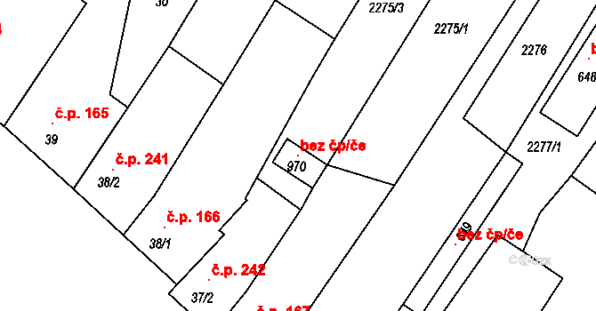 Křižanov 101509197 na parcele st. 970 v KÚ Křižanov, Katastrální mapa