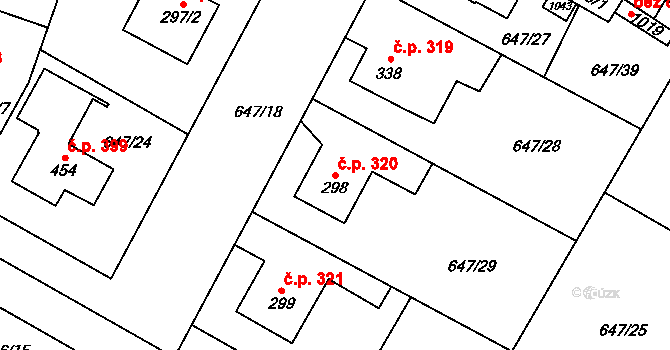 Líbeznice 320 na parcele st. 298 v KÚ Líbeznice, Katastrální mapa