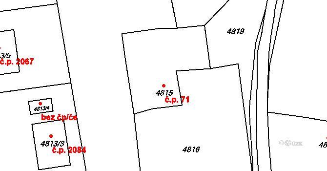 Rychvald 71 na parcele st. 4815 v KÚ Rychvald, Katastrální mapa