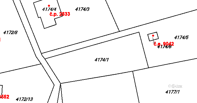 Ústí nad Labem-centrum 8829, Ústí nad Labem na parcele st. 4174/8 v KÚ Ústí nad Labem, Katastrální mapa
