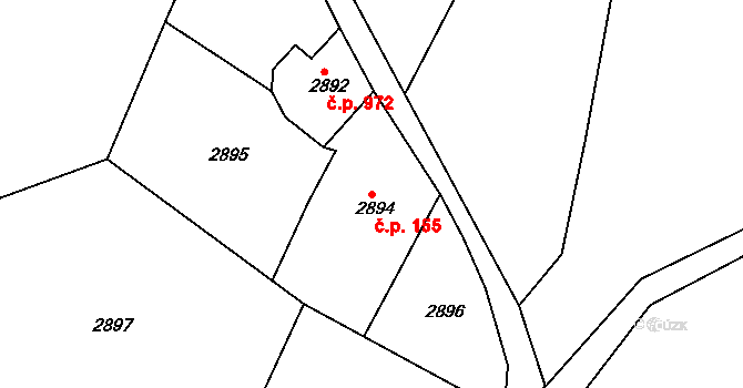 Smržovka 155 na parcele st. 2894 v KÚ Smržovka, Katastrální mapa