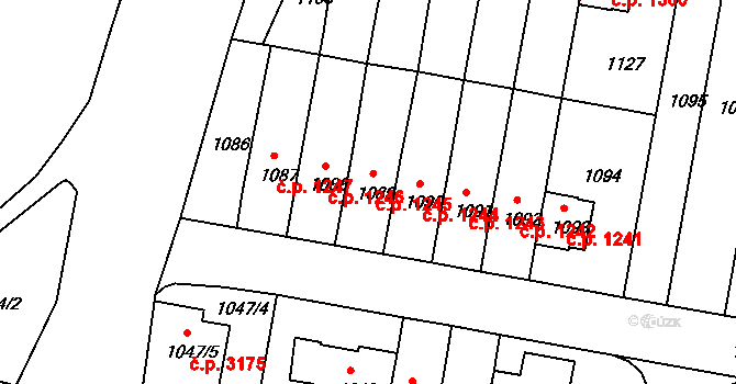 Záběhlice 1245, Praha na parcele st. 1089 v KÚ Záběhlice, Katastrální mapa