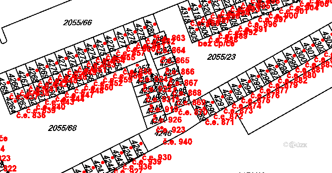 Hodonín 868 na parcele st. 4285 v KÚ Hodonín, Katastrální mapa