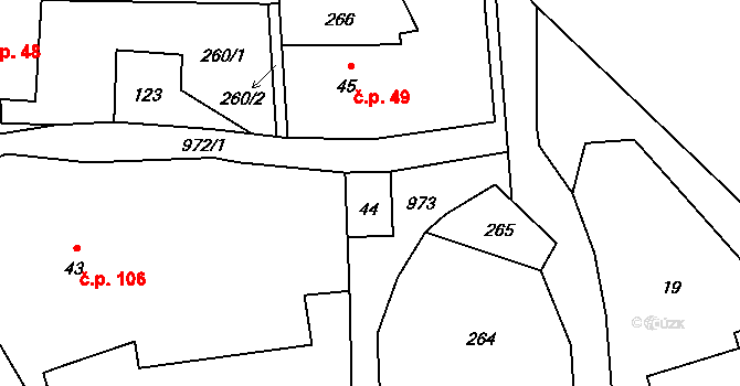 Krasíkov 39424197 na parcele st. 44 v KÚ Krasíkov, Katastrální mapa