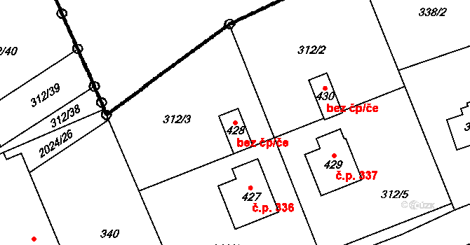 Brantice 39540197 na parcele st. 428 v KÚ Brantice, Katastrální mapa