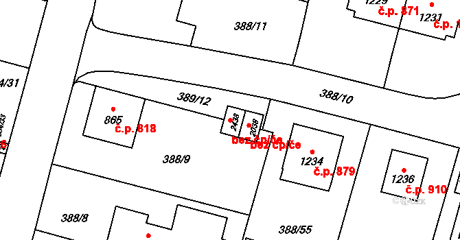 Opava 41431197 na parcele st. 2438 v KÚ Kateřinky u Opavy, Katastrální mapa