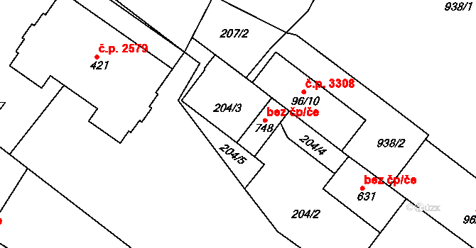 Šumperk 41651197 na parcele st. 748 v KÚ Dolní Temenice, Katastrální mapa