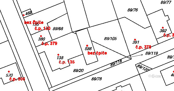 Lysá nad Labem 42843197 na parcele st. 586 v KÚ Litol, Katastrální mapa