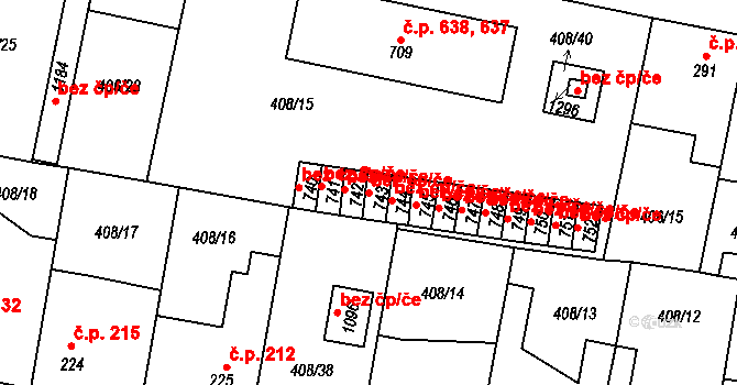 Velký Osek 46112197 na parcele st. 743 v KÚ Velký Osek, Katastrální mapa
