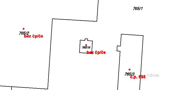 Hrušovany nad Jevišovkou 47489197 na parcele st. 765/16 v KÚ Hrušovany nad Jevišovkou, Katastrální mapa