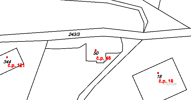 Bražec 46, Náchod na parcele st. 50 v KÚ Bražec, Katastrální mapa