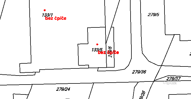 Srch 78426197 na parcele st. 133/5 v KÚ Srch, Katastrální mapa