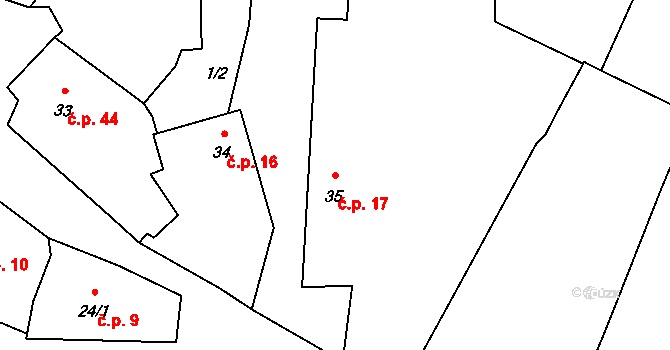 Pole 17, Kadov na parcele st. 35 v KÚ Pole, Katastrální mapa