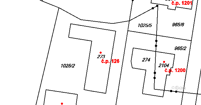 Horní Březinka 126, Světlá nad Sázavou na parcele st. 273 v KÚ Dolní Březinka, Katastrální mapa