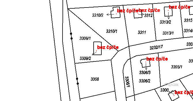 Rychnov nad Kněžnou 104550198 na parcele st. 3309/2 v KÚ Rychnov nad Kněžnou, Katastrální mapa