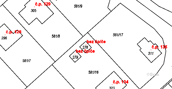 Bačetín 120078198 na parcele st. 278 v KÚ Bačetín, Katastrální mapa
