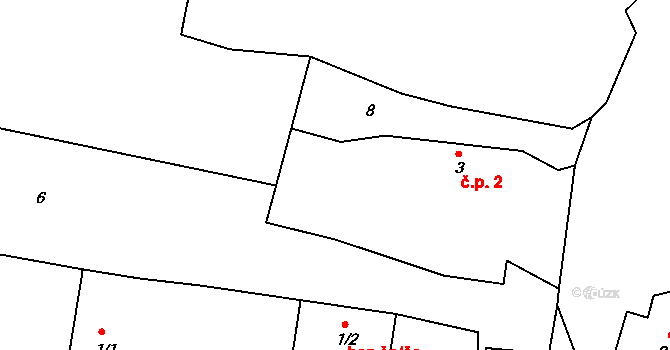 Křešice 2, Divišov na parcele st. 3 v KÚ Křešice u Divišova, Katastrální mapa