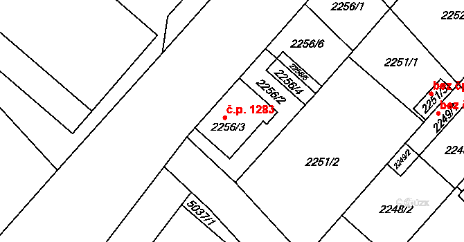 Mikulov 1283 na parcele st. 2256/3 v KÚ Mikulov na Moravě, Katastrální mapa