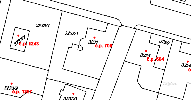 Šenov 700 na parcele st. 3231 v KÚ Šenov u Ostravy, Katastrální mapa