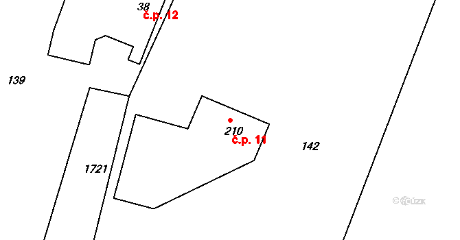 Dolní Vlčkovice 11, Vlčkovice v Podkrkonoší na parcele st. 210 v KÚ Dolní Vlčkovice, Katastrální mapa