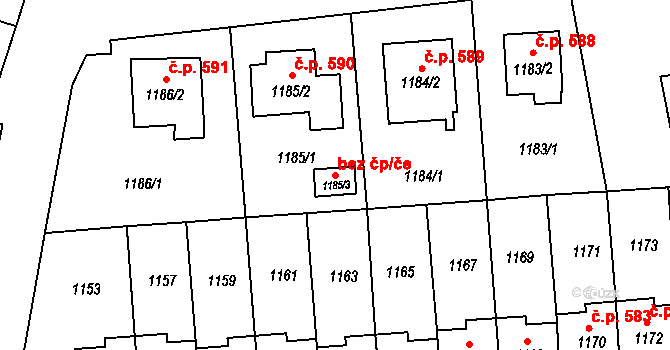 Velké Opatovice 38304198 na parcele st. 1185/3 v KÚ Velké Opatovice, Katastrální mapa