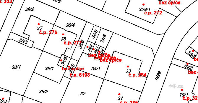 Ústí nad Labem 38860198 na parcele st. 34/4 v KÚ Klíše, Katastrální mapa