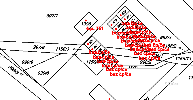 Kdyně 39230198 na parcele st. 887 v KÚ Kdyně, Katastrální mapa