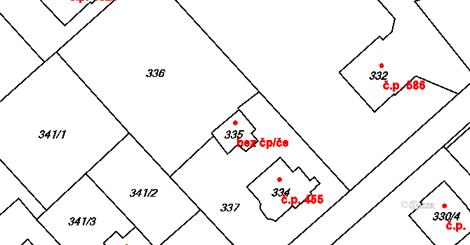 Orlová 43974198 na parcele st. 335 v KÚ Poruba u Orlové, Katastrální mapa
