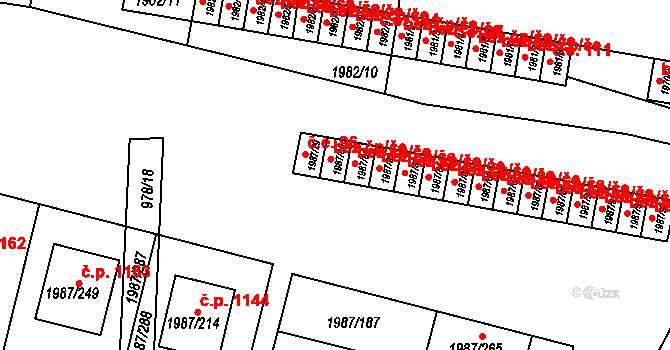 Nýřany 47758198 na parcele st. 1987/80 v KÚ Nýřany, Katastrální mapa