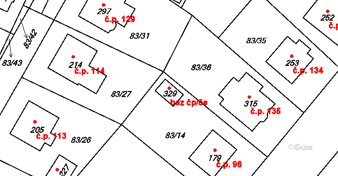 Radošovice 50436198 na parcele st. 329 v KÚ Radošovice u Strakonic, Katastrální mapa