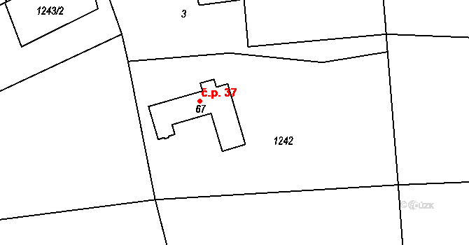 Oplotec 37, Horšovský Týn na parcele st. 67 v KÚ Oplotec, Katastrální mapa