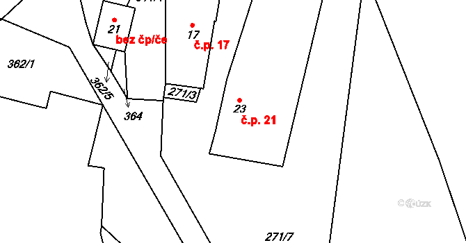 Lešišov 21, Mokrosuky na parcele st. 23 v KÚ Lešišov, Katastrální mapa