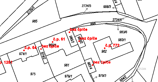 Praha 83207198 na parcele st. 983/2 v KÚ Kyje, Katastrální mapa