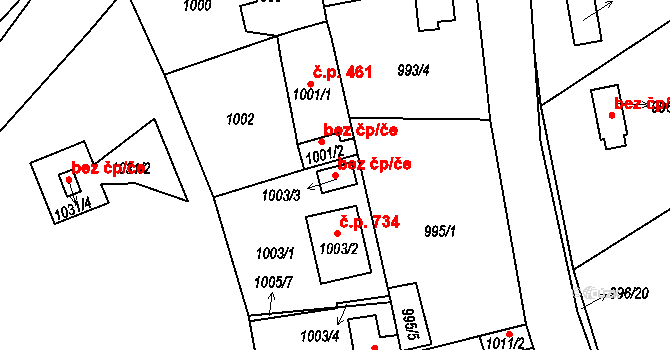 Proboštov 88496198 na parcele st. 1003/3 v KÚ Proboštov u Teplic, Katastrální mapa