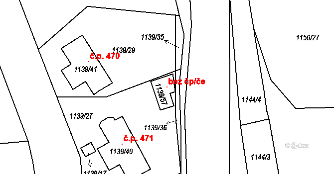 Litoměřice 107764199 na parcele st. 1139/57 v KÚ Pokratice, Katastrální mapa