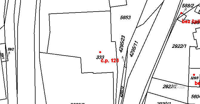 Čistá 123 na parcele st. 333 v KÚ Čistá u Litomyšle, Katastrální mapa