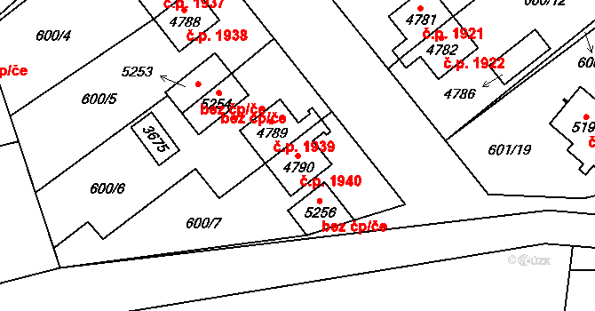 Cheb 1940 na parcele st. 4790 v KÚ Cheb, Katastrální mapa
